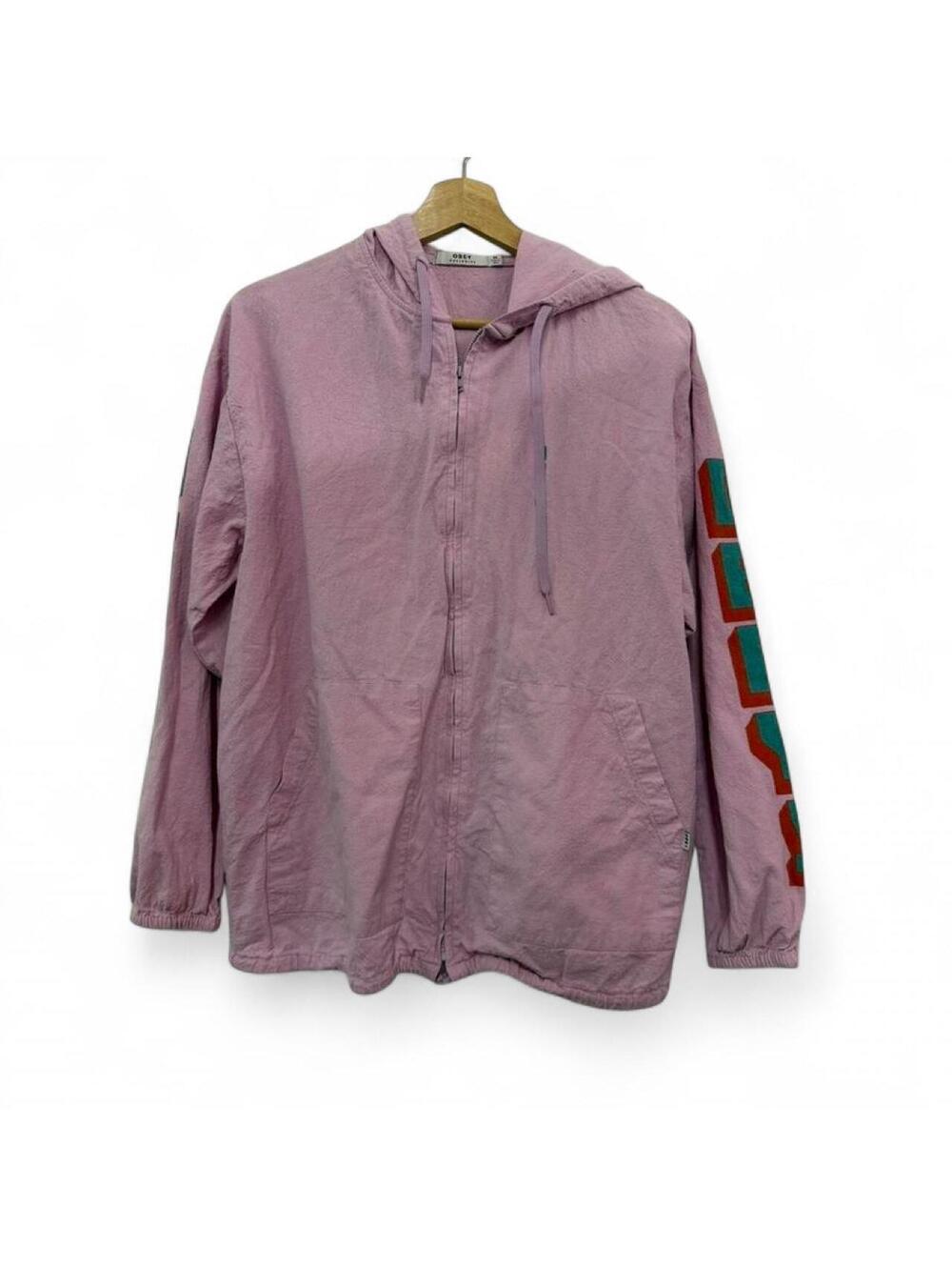 Obey Pink Zip Up Hoodie